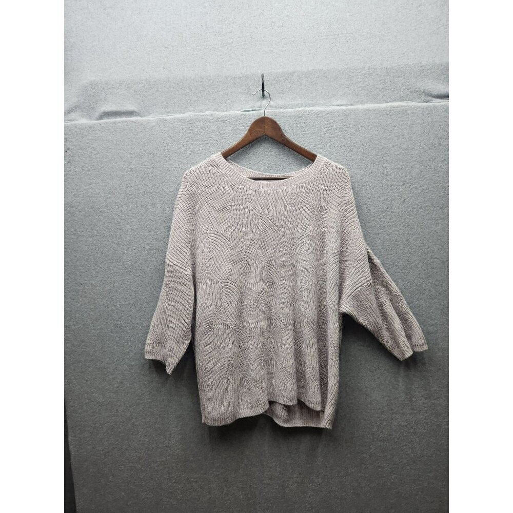 J. Jill Womens XL Cable Knit Sweater Purple 77% Cotton 23% Acrylic